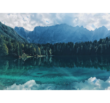 Fotomurale paesaggi Grande lago di montagna blu - TenStickers