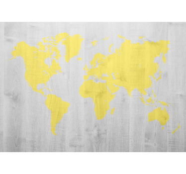 Fotomurale mappamondo mappa del mondo gialla - TenStickers