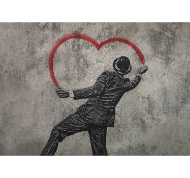 Fotomurale amore disegno cuore gentiluomo elegante - TenStickers