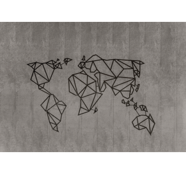 Fotomurale mappamondo contorno geometrico - TenStickers
