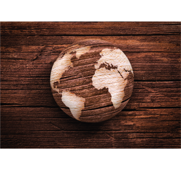 Fotomurale mappamondo struttura in legno - TenStickers