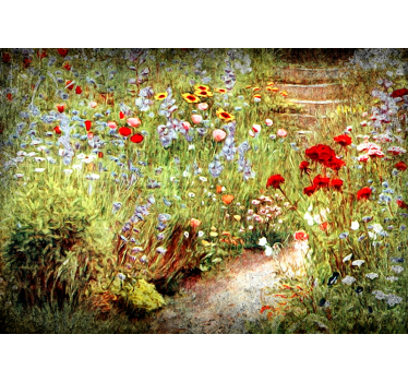 Fotomurale fiori scena del sentiero fiorito - TenStickers