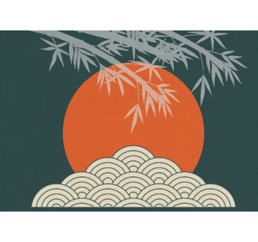 Fotomurali natura bamboo e tramonto - TenStickers