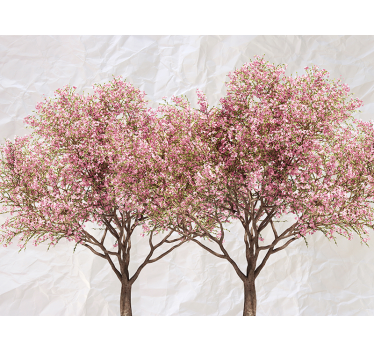 Fotomurale fiori alberi rosa in fiore - TenStickers