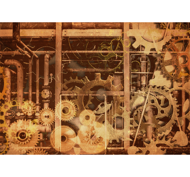 Fotomurali textures meccanismo ingranaggi industriale - TenStickers