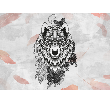 Fotomurale cameretta ragazzi arte decorativa lupo - TenStickers