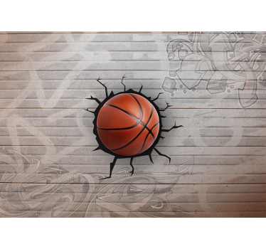 Fotomurale 3d per interni basketball graffiti - TenStickers
