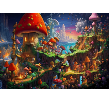 Murales per camerette ragazzi mondo dei funghi  - TenStickers