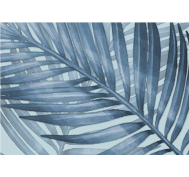 Fotomurale per bagno foglia tropicale blu - TenStickers