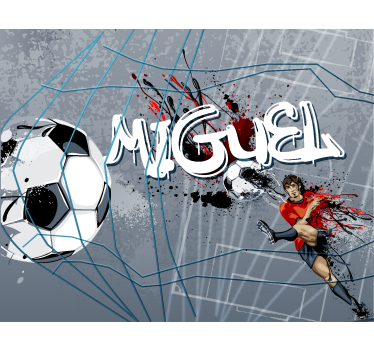 Carta da parati per ragazzi gol del calciatore con nome - TenStickers