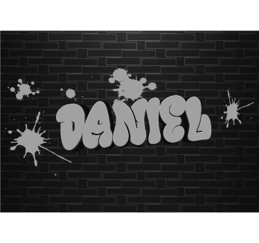 Carta da parati per ragazzi graffiti sul muro con nome - TenStickers