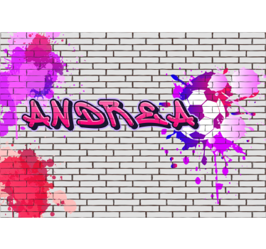 Murale di arte urbana della parete di calcio graffiti rosa - TenStickers