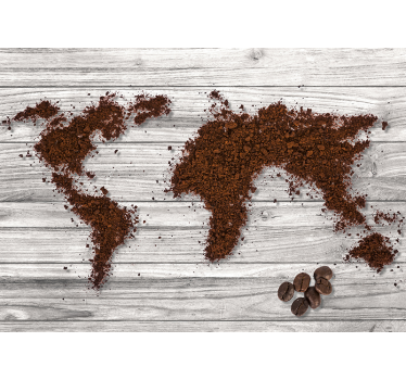 Fotomurale mappamondo fondi di caffè - TenStickers