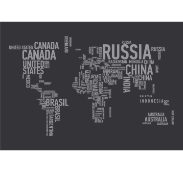 Fotomurale mappamondo tipografia mondiale - TenStickers