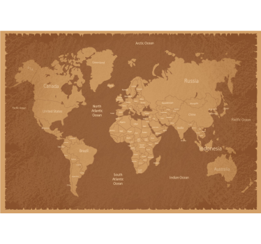 Fotomurale mappamondo mappa geografica del mondo - TenStickers