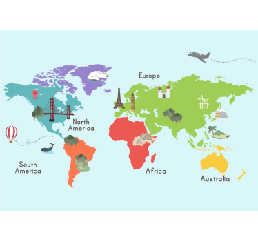 Fotomurale mappamondo illustrazione mappamondo - TenStickers