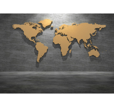 Fotomurale mappamondo mappa del mondo dorata - TenStickers