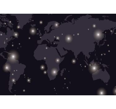 Fotomurale mappamondo mappa del mondo stellato - TenStickers