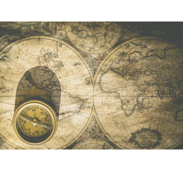 Fotomurale mappamondo cartografia d'epoca - TenStickers