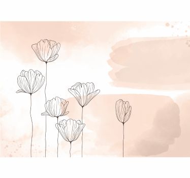 Fotomurale linea fiori - TenStickers