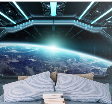 Carta da parati 3D con astronave - TenStickers