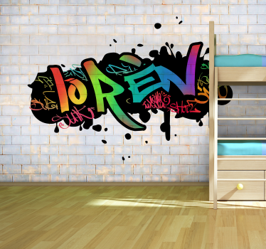 Fotomurale nome graffiti di colore urbano personalizzato - TenStickers