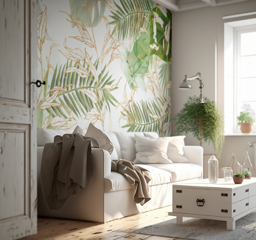Carta da parati foglie di palma eleganti - TenStickers