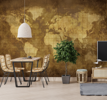 Fotomurale mappa del mondo stile vintage - TenStickers