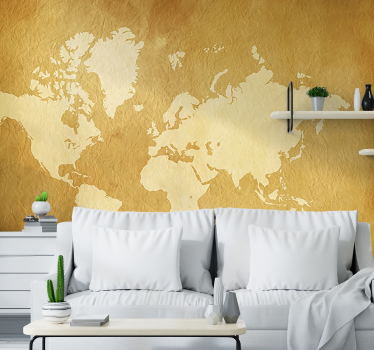 Carta da parati mappa del mondo effetto seppia - TenStickers