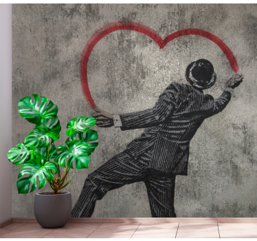 Fotomurale amore disegno cuore gentiluomo elegante - TenStickers
