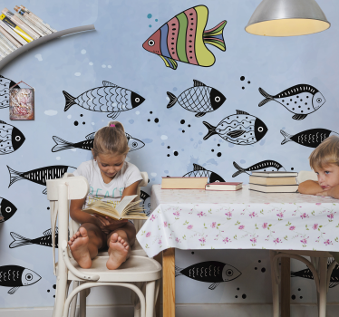 Fotomurale per sala del pranzo pesci colorati - TenStickers