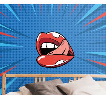 Fotomurale arte urbana bocca vivace pop - TenStickers