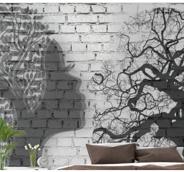 Fotomurale artistico profilo di donna silhouette - TenStickers