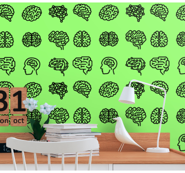 Fotomurale artistico progettazione del modello cerebrale - TenStickers