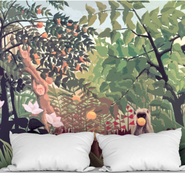 Fotomurale camera da letto scimmie tropicali relax - TenStickers