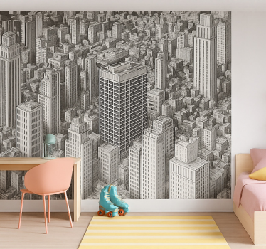 Fotomurale cameretta ragazzi panoramica in bianco e nero - TenStickers