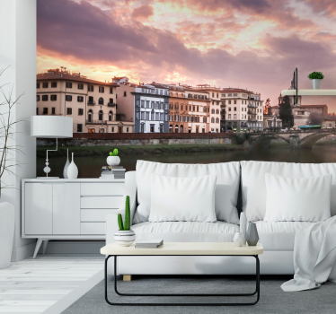 Fotomurali città e paesi paesaggio fluviale di firenze - TenStickers