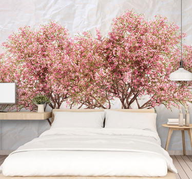 Fotomurale fiori alberi rosa in fiore - TenStickers