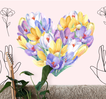 Fotomurale fiori bouquet a forma di cuore - TenStickers