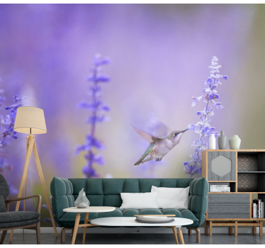 Fotomurale fiori colibrì e fiori - TenStickers