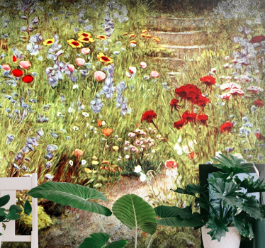 Fotomurale fiori scena del sentiero fiorito - TenStickers