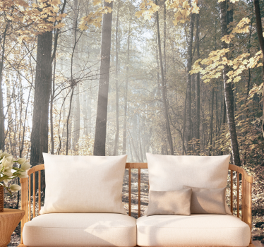 Fotomurale foresta sentiero d'autunno sereno - TenStickers