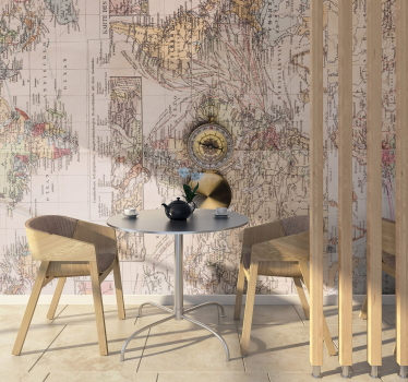 Fotomurale mappamondo arredamento cartografia vintage - TenStickers