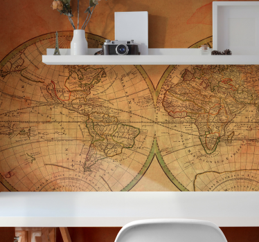 Fotomurale mappamondo atlante globale retro - TenStickers