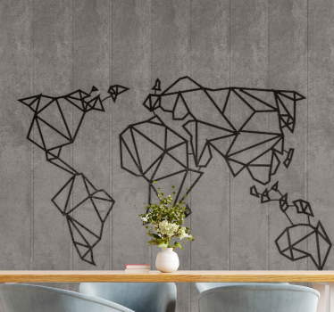 Fotomurale mappamondo contorno geometrico - TenStickers