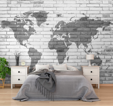 Fotomurale mappamondo contorno globale - TenStickers