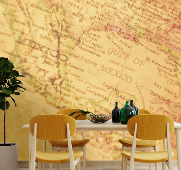 Fotomurale mappamondo disegno di mappa d'epoca - TenStickers