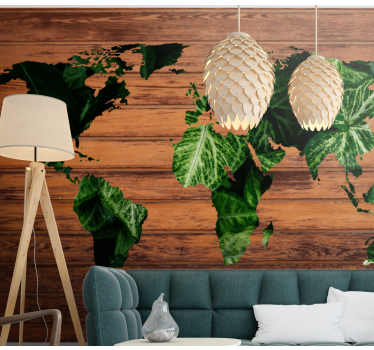 Fotomurale mappamondo la mappa del mondo lascia - TenStickers