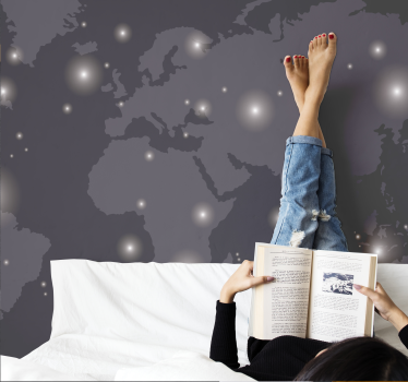 Fotomurale mappamondo mappa del mondo stellato - TenStickers