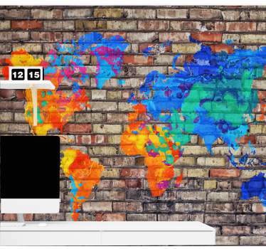 Fotomurale mappamondo mappa geografica colorata - TenStickers